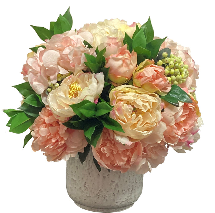 Mix of Peonies and Laurel Leaf in Ceramic FH: 16"