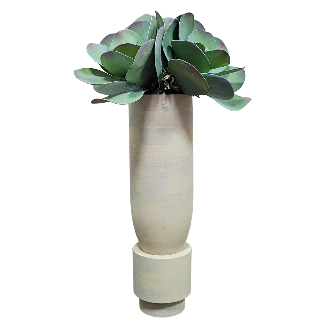 Kalanchoe in Washed Wood Vase. FH: 31"H