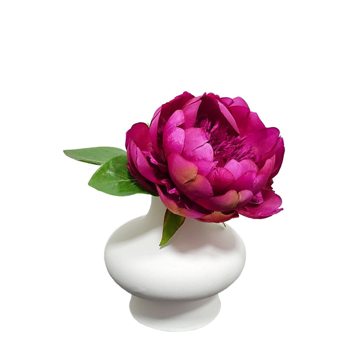 Peony in White Ceramic.  FH:  9"H