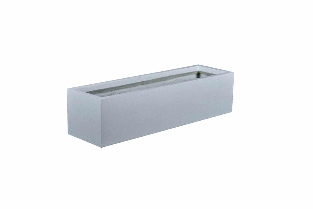 Low Rectangular Fiberglass Planter for Indoor and Outdoor Use