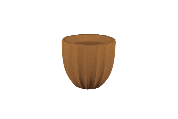 Low Fluted Round Planter for Indoor and Outdoor Use