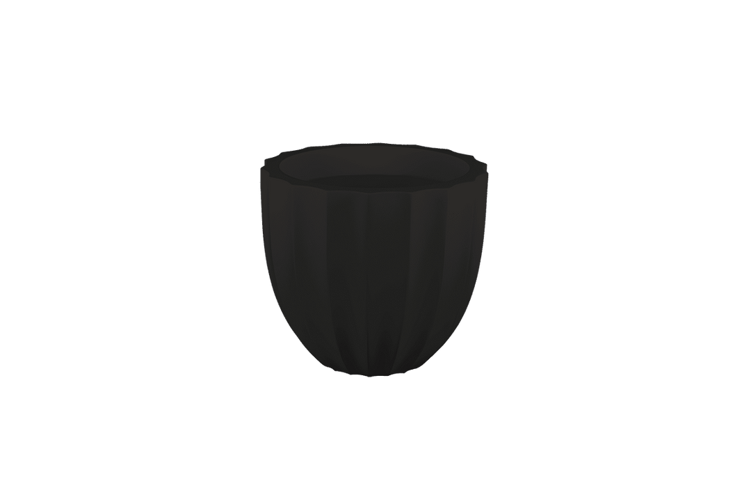 Low Fluted Round Planter for Indoor and Outdoor Use