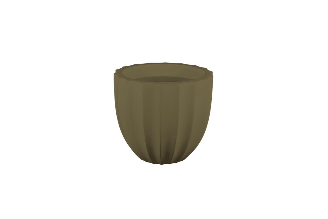 Low Fluted Round Planter for Indoor and Outdoor Use