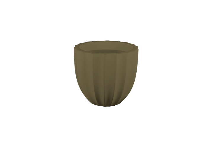 Low Fluted Round Planter for Indoor and Outdoor Use