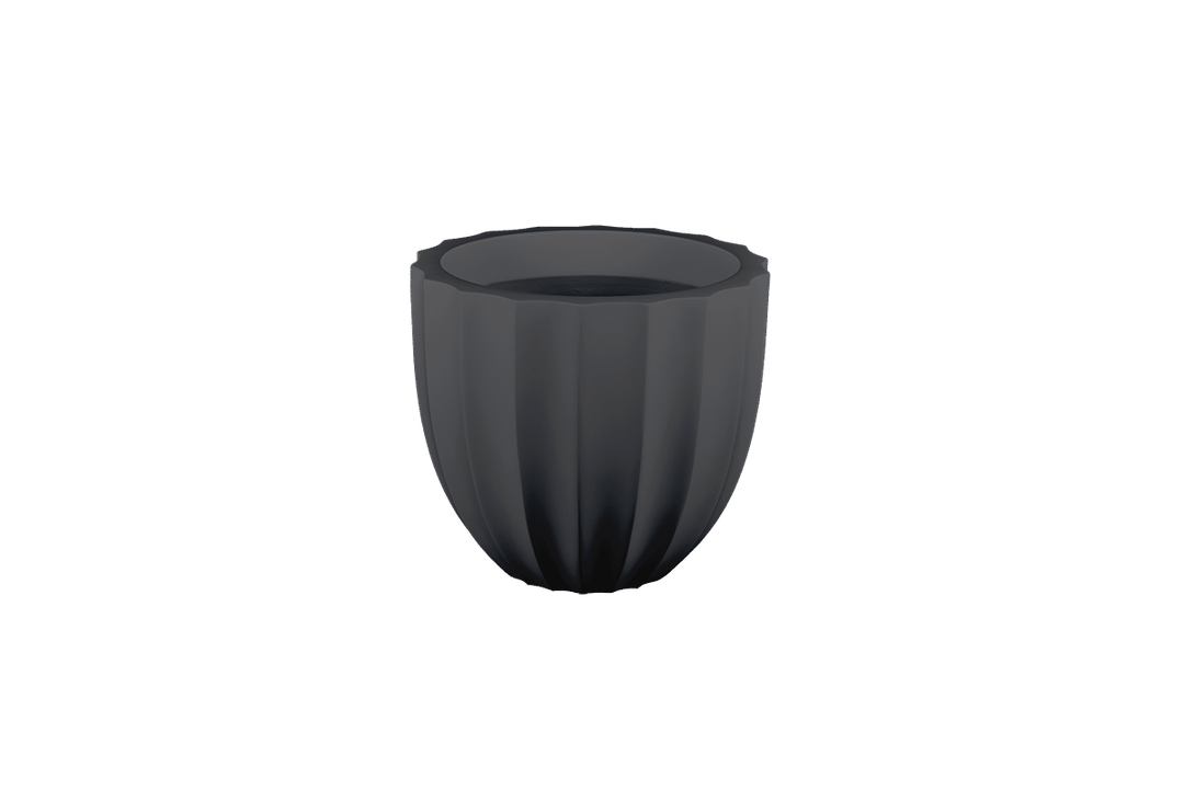 Low Fluted Round Planter for Indoor and Outdoor Use