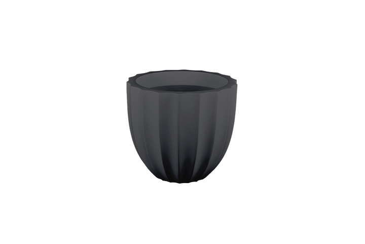 Low Fluted Round Planter for Indoor and Outdoor Use