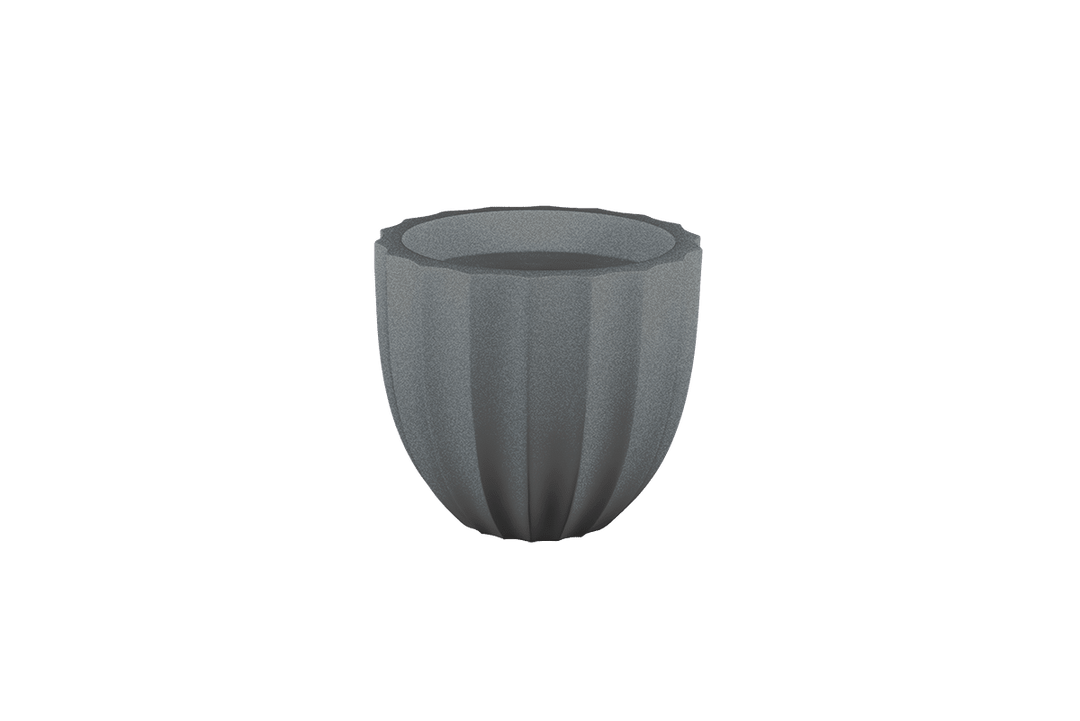 Low Fluted Round Planter for Indoor and Outdoor Use