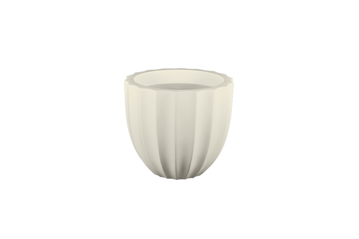 Low Fluted Round Planter for Indoor and Outdoor Use