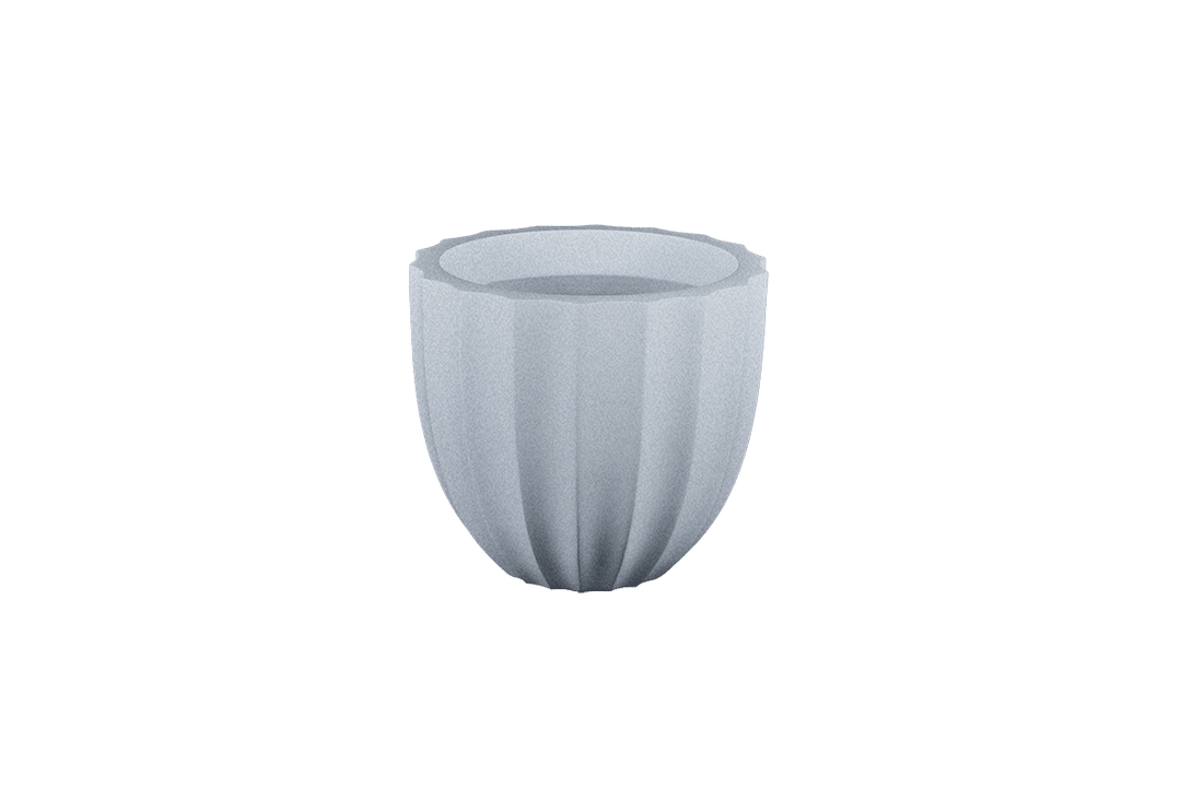 Low Fluted Round Planter for Indoor and Outdoor Use