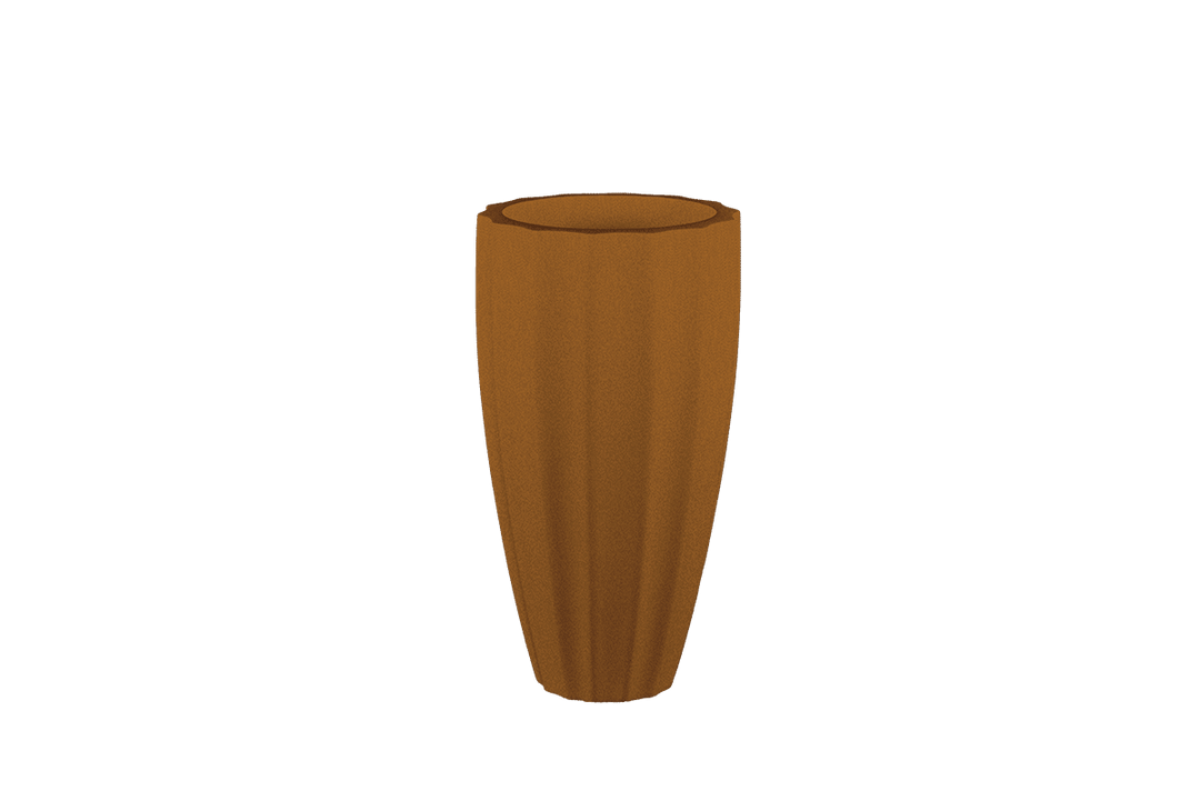 Tall Fluted Round Container for Indoor and Outdoor Use