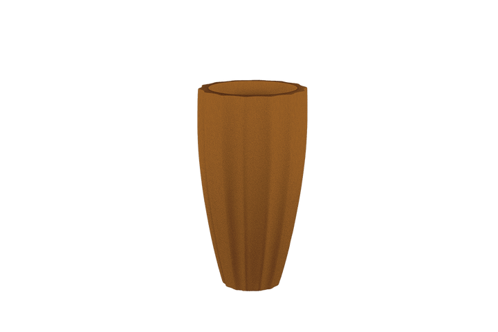 Tall Fluted Round Container for Indoor and Outdoor Use