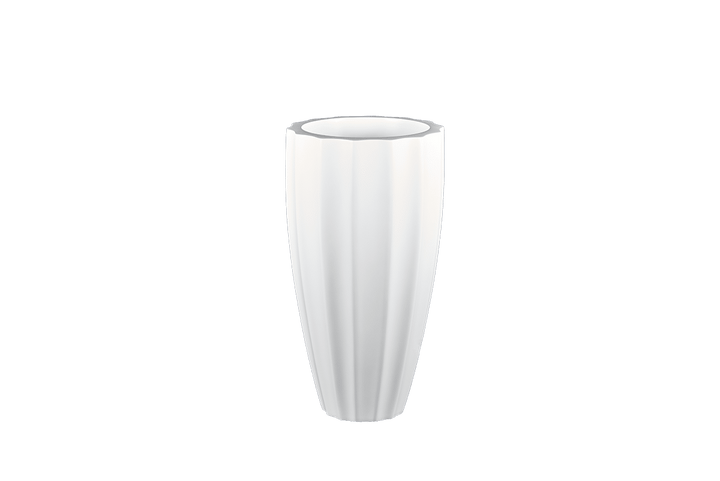 Tall Fluted Round Container for Indoor and Outdoor Use