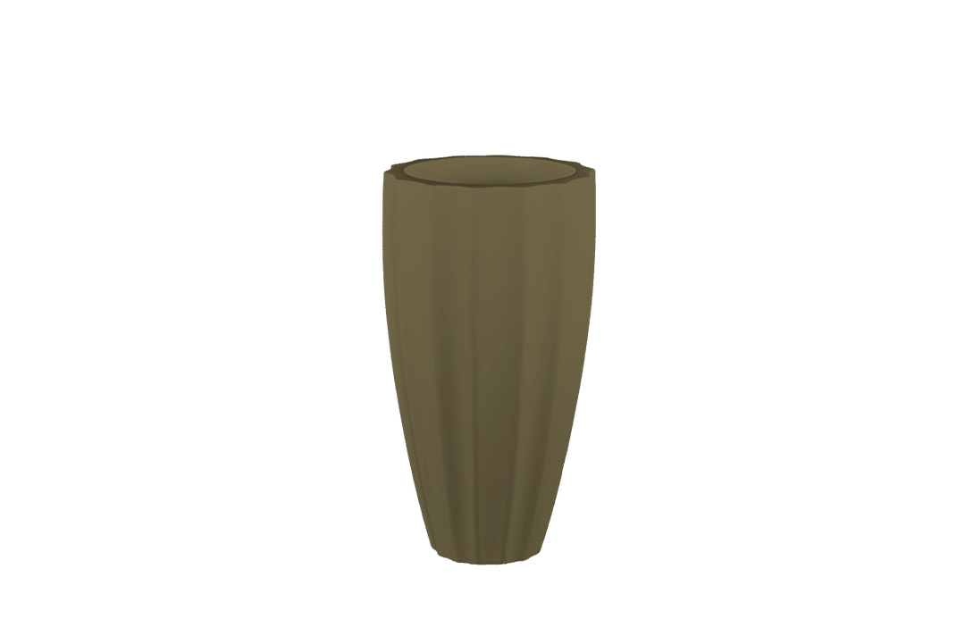 Tall Fluted Round Container for Indoor and Outdoor Use