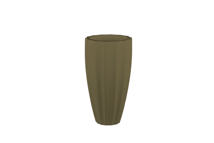 Tall Fluted Round Container for Indoor and Outdoor Use