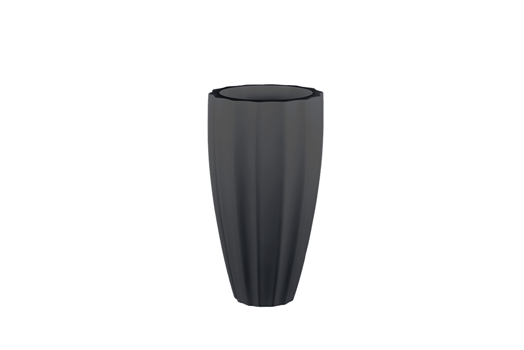 Tall Fluted Round Container for Indoor and Outdoor Use