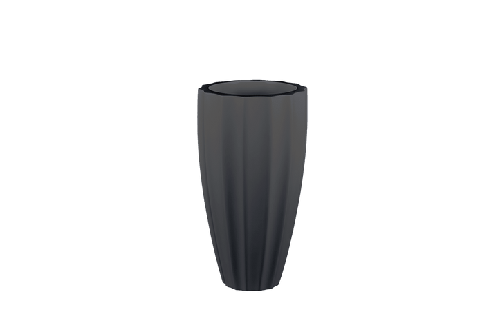 Tall Fluted Round Container for Indoor and Outdoor Use