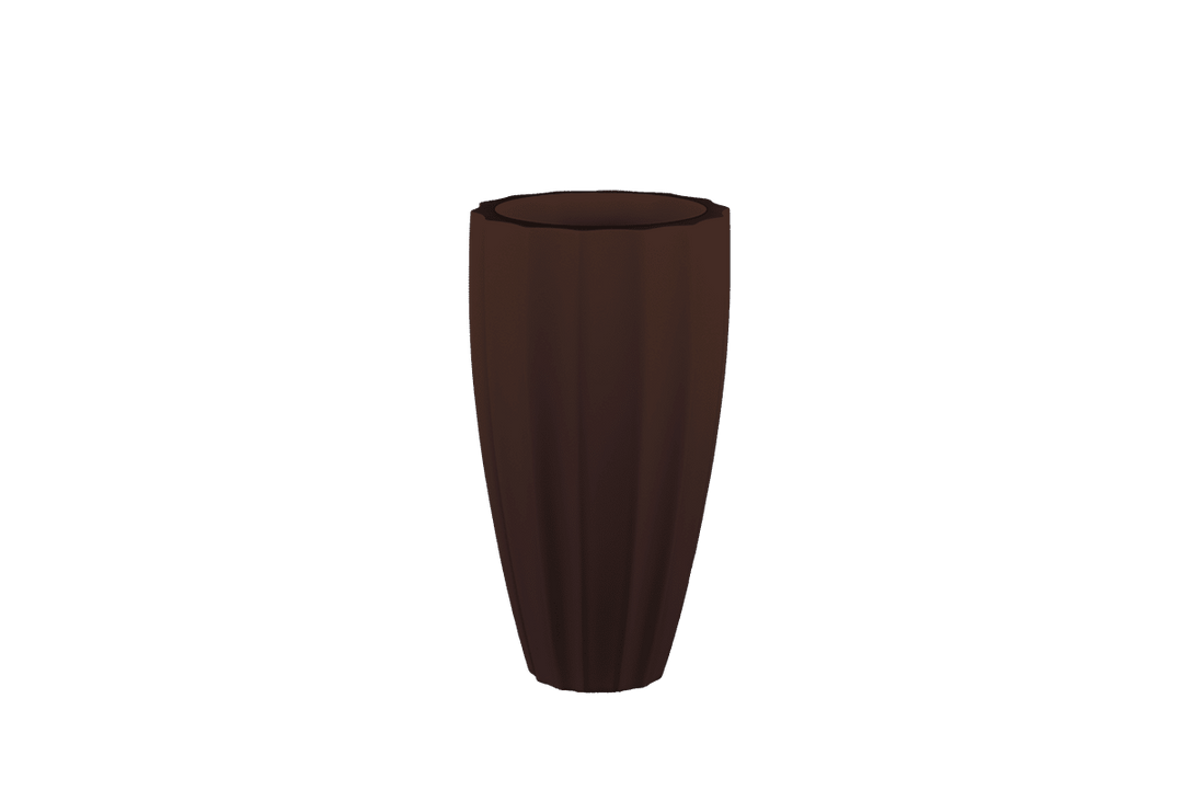 Tall Fluted Round Container for Indoor and Outdoor Use