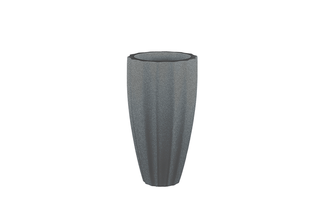 Tall Fluted Round Container for Indoor and Outdoor Use