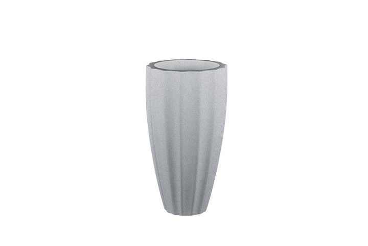 Tall Fluted Round Container for Indoor and Outdoor Use