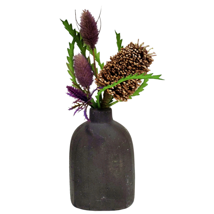 Banksia with Hare's Tail and Thistle in Ceramic 11.5"H