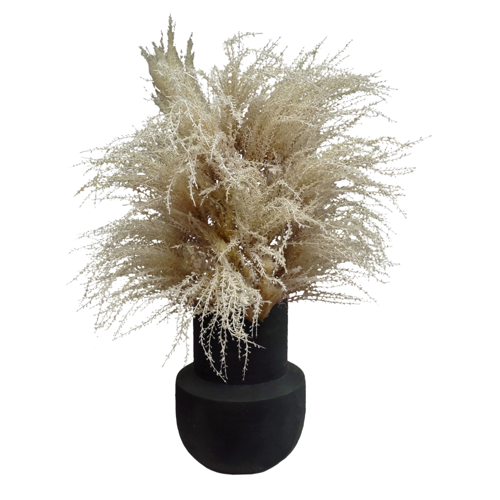 Mixed Natural and Faux Pampas Grasses in Ceramic 44"H