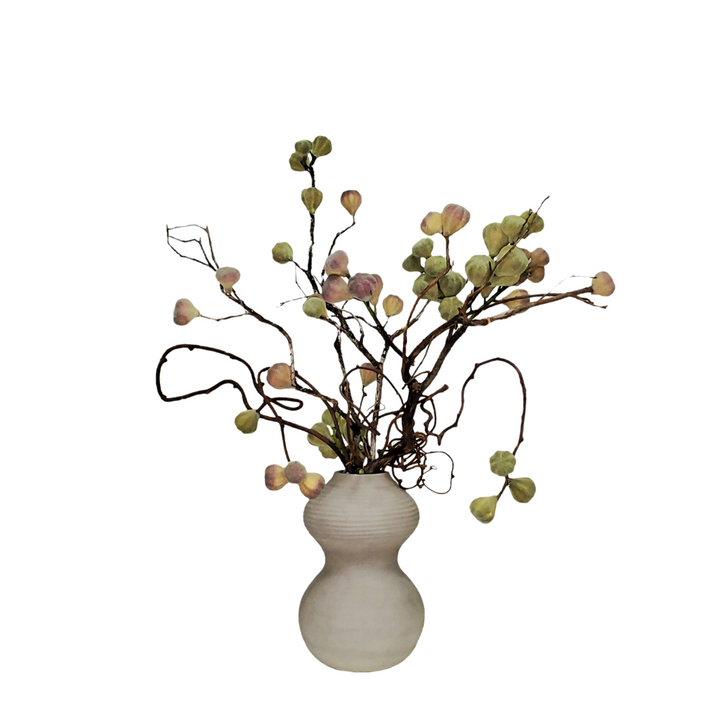 Fig Branches with Pebbles in Vase 38"H