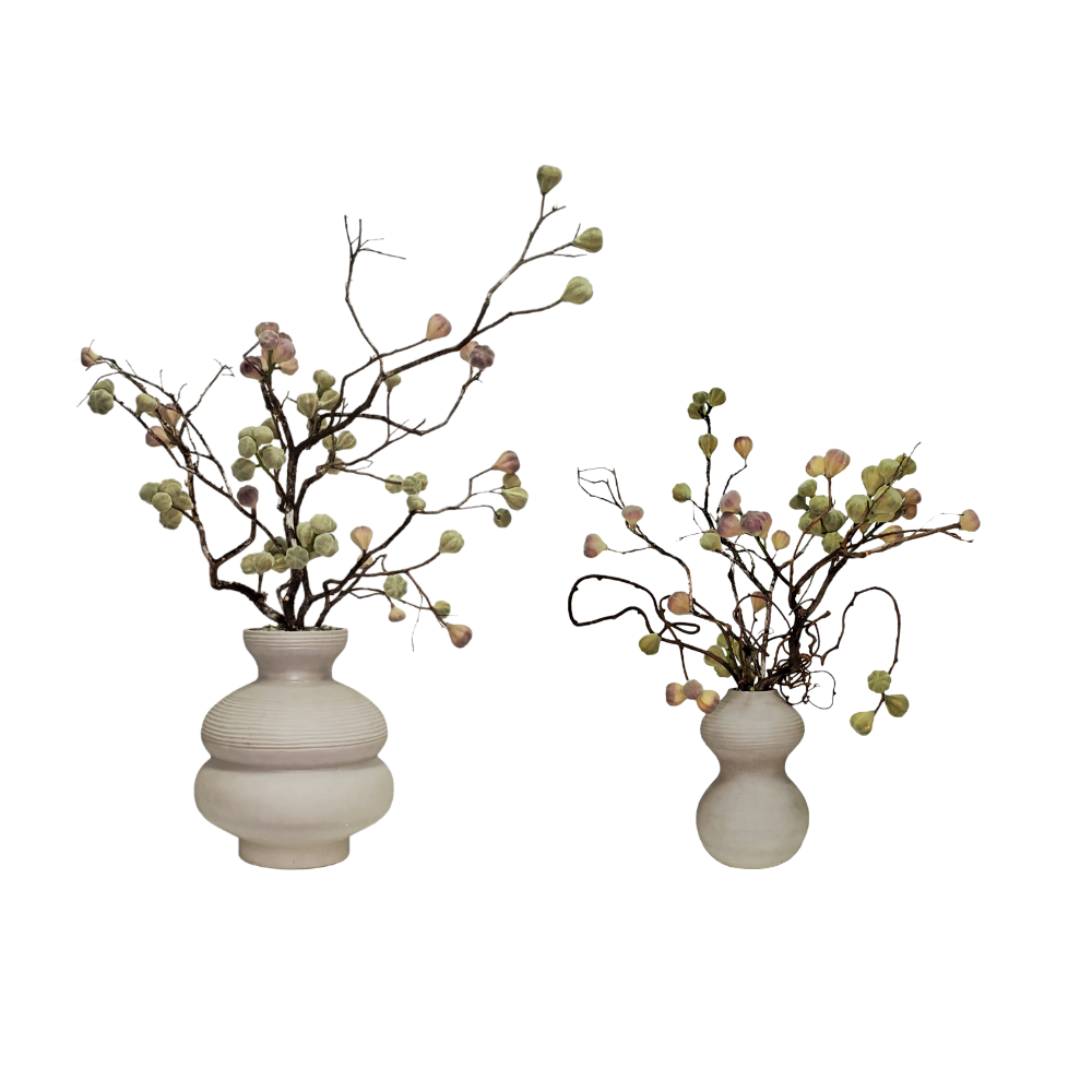 Fig Branches with Pebbles in Vase LG 46"H