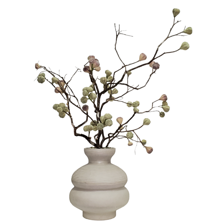 Fig Branches with Pebbles in Vase LG 46"H