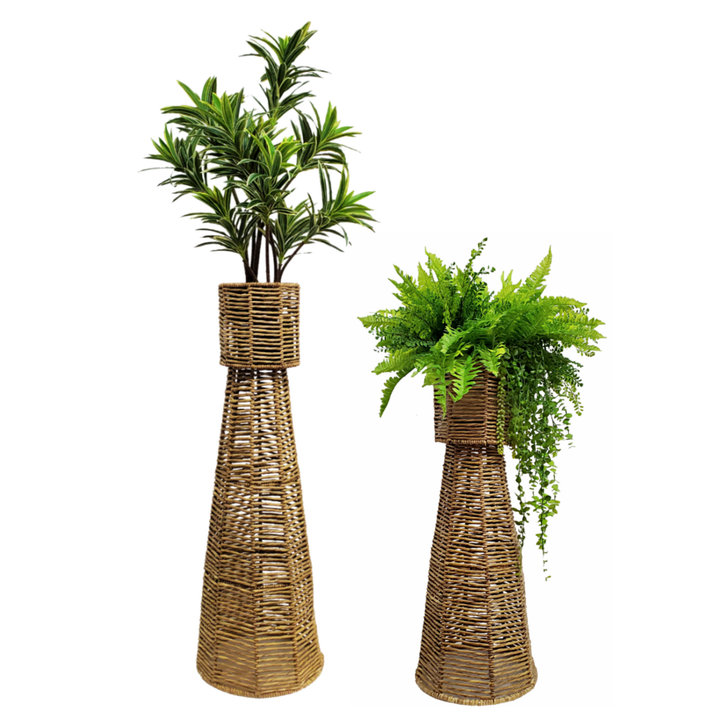 Mixed Ferns with Trailing Eucalyptus in Medium Floor Planter