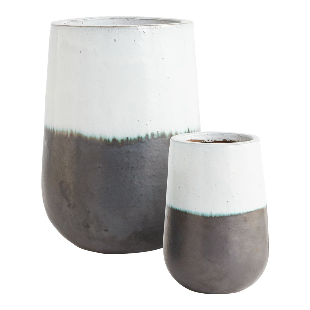 Two-Tone Round Ceramic Container