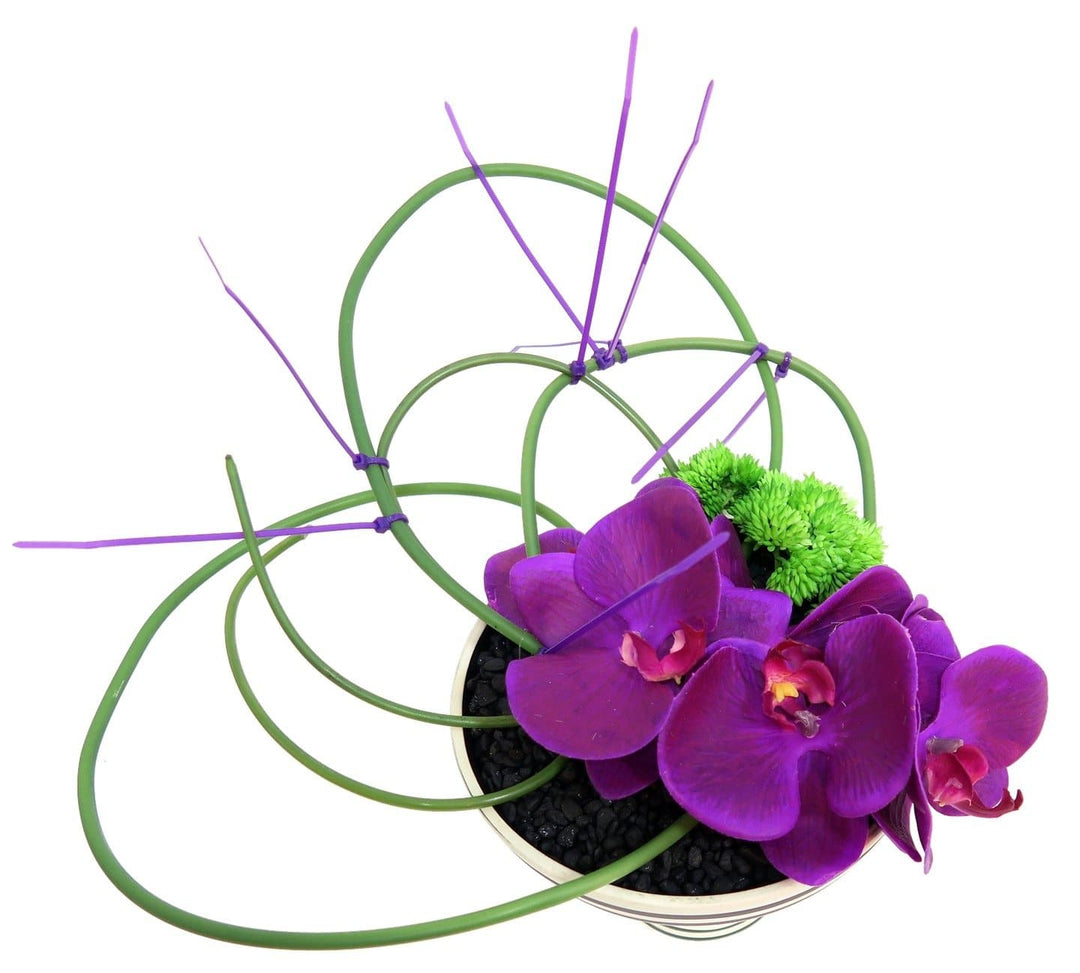 Orchids and Looped Vines with Zip Ties in Ceramic