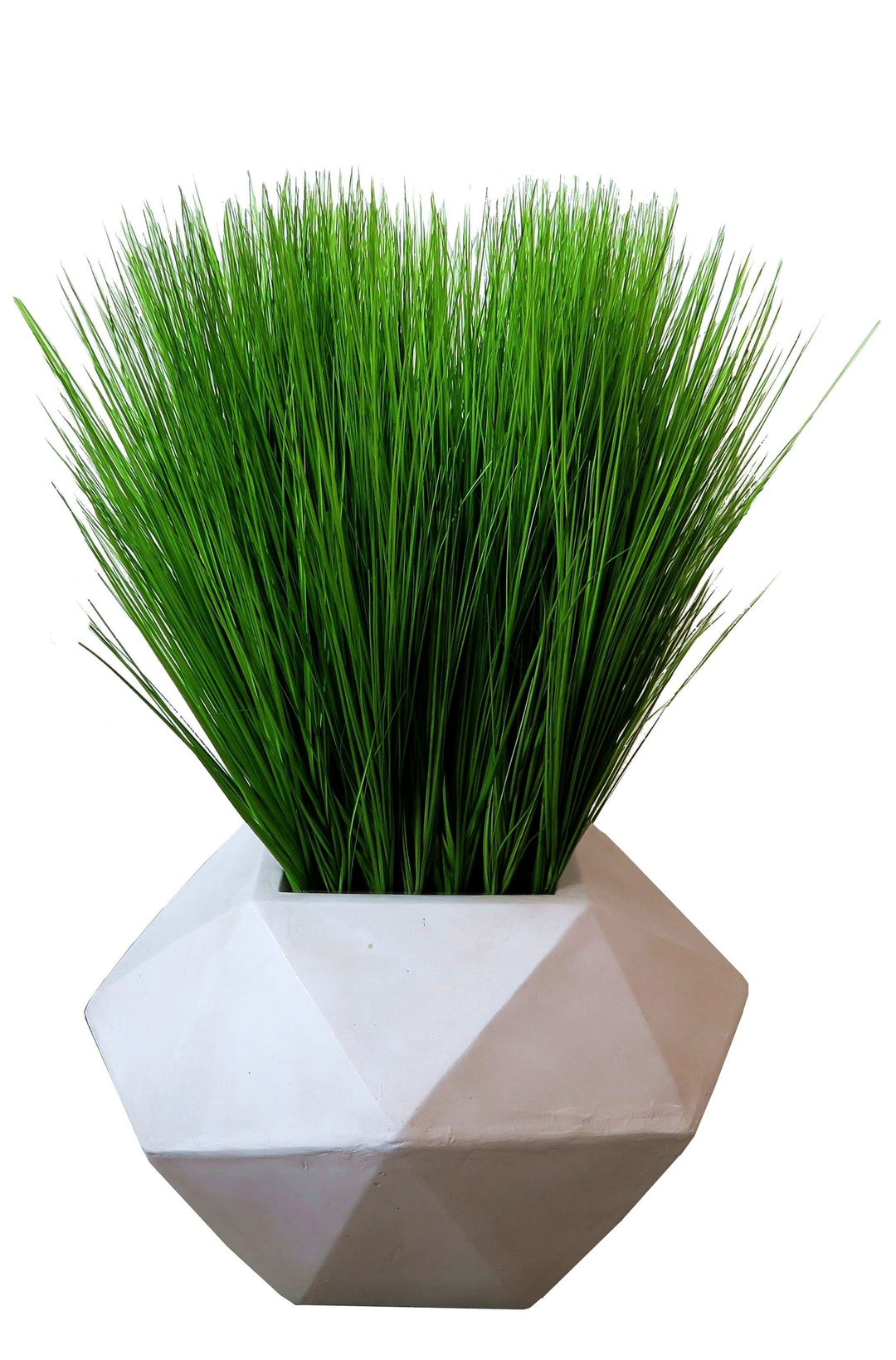 Bright PVC Grass in Geometric Planter